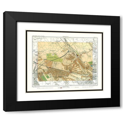 Cricklewood London England - Philip 1904 Black Modern Wood Framed Art Print with Double Matting by Philip