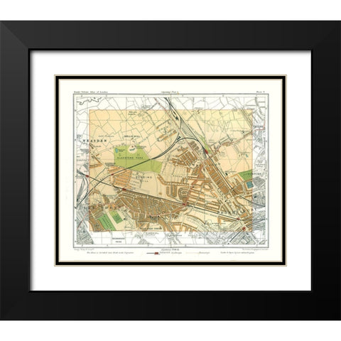Cricklewood London England - Philip 1904 Black Modern Wood Framed Art Print with Double Matting by Philip