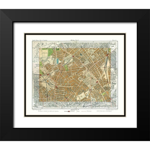 Holloway London England - Philip 1904 Black Modern Wood Framed Art Print with Double Matting by Philip