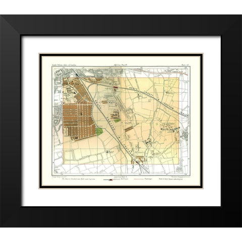Mottingham London England - Philip 1904 Black Modern Wood Framed Art Print with Double Matting by Philip