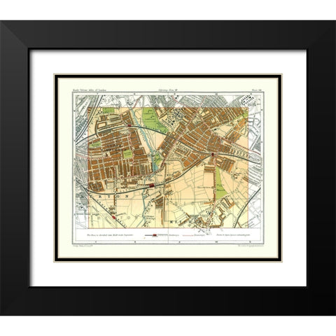 South Wimbledon London England - Philip 1904 Black Modern Wood Framed Art Print with Double Matting by Philip