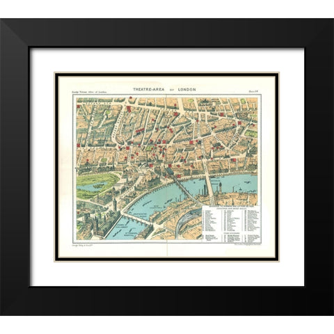Theatre Area London England - Philip 1904 Black Modern Wood Framed Art Print with Double Matting by Philip