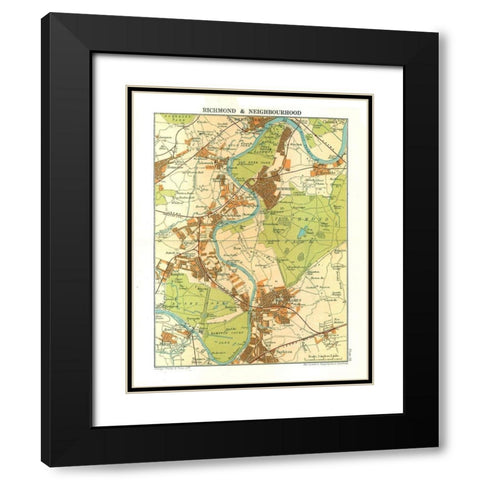 Richmond London England - Philip 1904 Black Modern Wood Framed Art Print with Double Matting by Philip