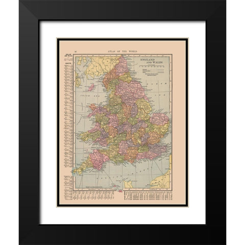 England Wales - Hammond 1910 Black Modern Wood Framed Art Print with Double Matting by Hammond