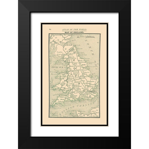England - Alden 1886 Black Modern Wood Framed Art Print with Double Matting by Alden