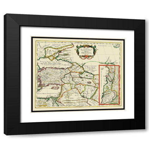 Asia Minor Mediterranean - Hareio 1624 Black Modern Wood Framed Art Print with Double Matting by Hareio