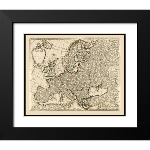 Europe - De Lisle 1731 Black Modern Wood Framed Art Print with Double Matting by De L''isle