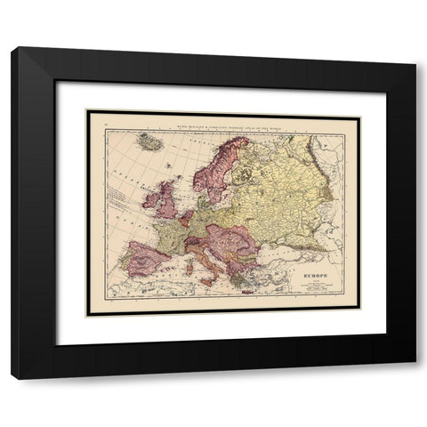 Russia France Austria Hungary Germany Black Modern Wood Framed Art Print with Double Matting by Rand McNally