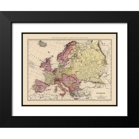 Russia France Austria Hungary Germany Black Modern Wood Framed Art Print with Double Matting by Rand McNally