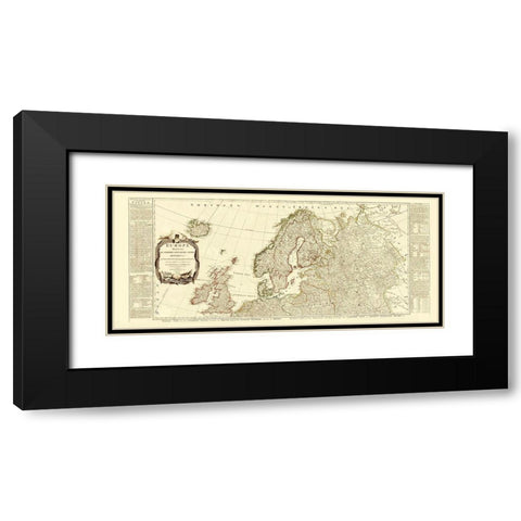 Northern Europe - Sayer 1787 Black Modern Wood Framed Art Print with Double Matting by Sayer