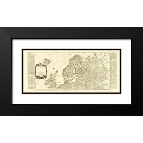 Northern Europe - Sayer 1787 Black Modern Wood Framed Art Print with Double Matting by Sayer