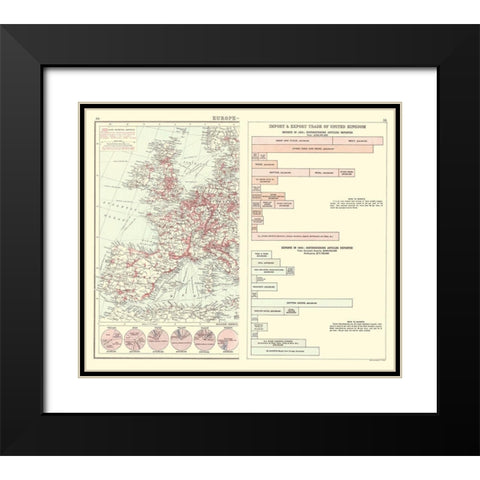 European Industry United Kingdom Trade Black Modern Wood Framed Art Print with Double Matting by Newnes