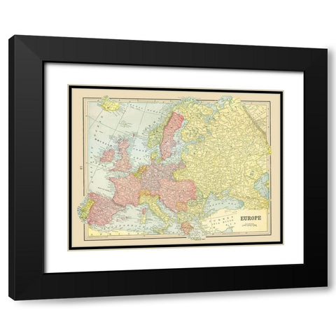 Europe - Cram 1898 Black Modern Wood Framed Art Print with Double Matting by Cram
