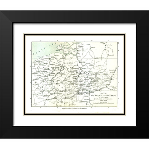 Flanders Brabant 1690 Belgium Netherlands Black Modern Wood Framed Art Print with Double Matting by Gardiner