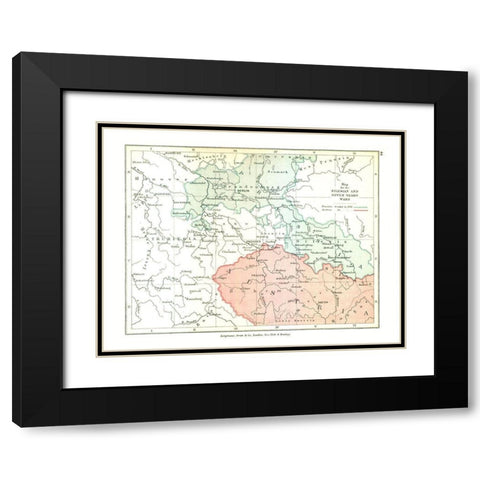 Silesian Seven Years Wars Europe - Gardiner 1902 Black Modern Wood Framed Art Print with Double Matting by Gardiner