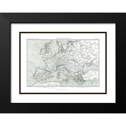 Europe - Thiers 1866 Black Modern Wood Framed Art Print with Double Matting by Thiers