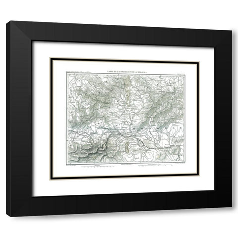 Moravia Austria Europe - Thiers 1866 Black Modern Wood Framed Art Print with Double Matting by Thiers