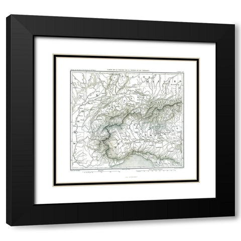 Swabia Germany Piedmont Italy Europe - Thiers 1866 Black Modern Wood Framed Art Print with Double Matting by Thiers