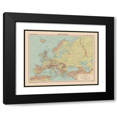 Physical Europe - Schrader 1908 Black Modern Wood Framed Art Print with Double Matting by Schrader