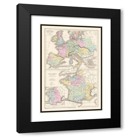Feudal Europe 888 to 1095 Before Crusades Black Modern Wood Framed Art Print with Double Matting by Drioux