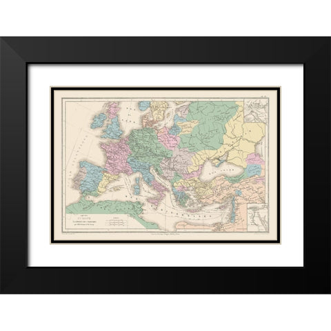 Europe The Crusades - Drioux 1882 Black Modern Wood Framed Art Print with Double Matting by Drioux
