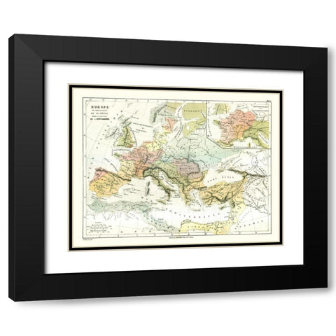 Ancient Europe Early 6th Century - Cortambert 1880 Black Modern Wood Framed Art Print with Double Matting by Cortambert
