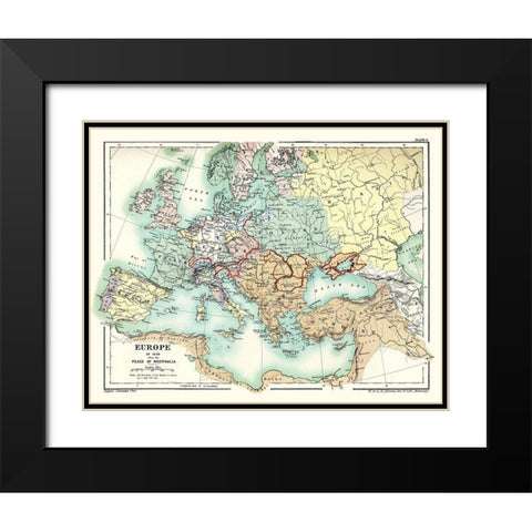 Europe 1648 Peace of Westphalia - Poole 1902 Black Modern Wood Framed Art Print with Double Matting by Poole