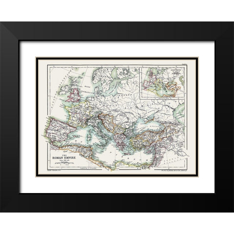 Roman Empire 350 AD - Poole 1902 Black Modern Wood Framed Art Print with Double Matting by Poole