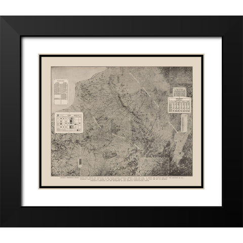 Pershings Western Front Black Modern Wood Framed Art Print with Double Matting by Unknown