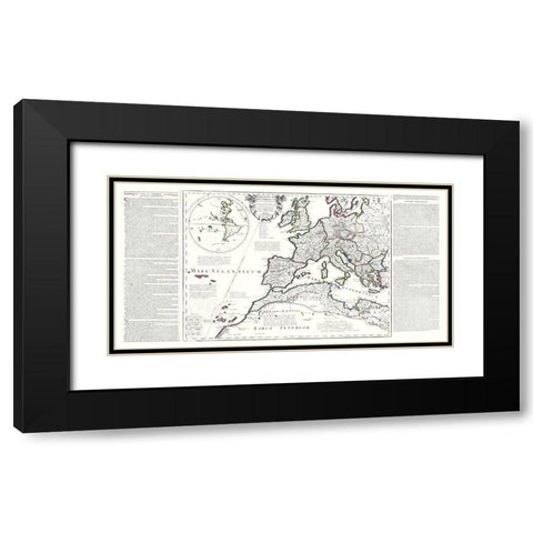 Europe - De Lisle 1731 Black Modern Wood Framed Art Print with Double Matting by De L''isle