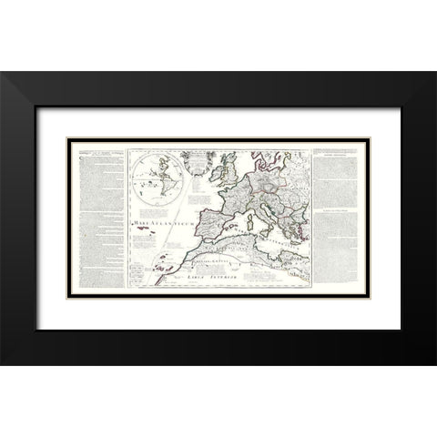 Europe - De Lisle 1731 Black Modern Wood Framed Art Print with Double Matting by De L''isle