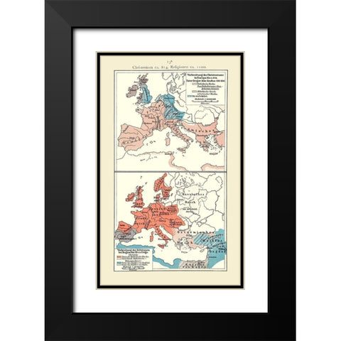 Christianity 814 BC to 1100 AD Europe Black Modern Wood Framed Art Print with Double Matting by Putzgers
