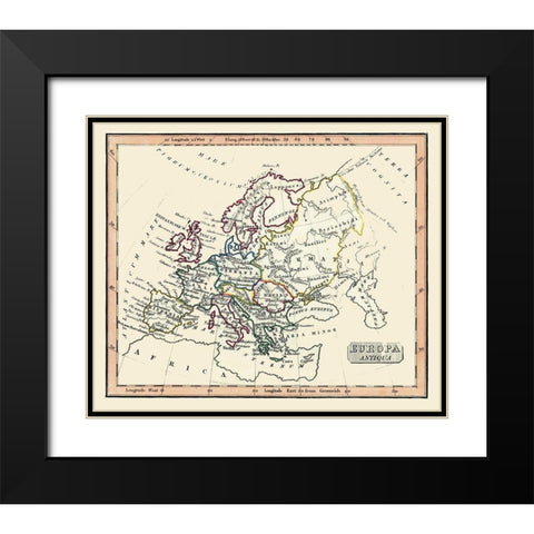 Ancient Europe - Fenner 1830 Black Modern Wood Framed Art Print with Double Matting by Fenner