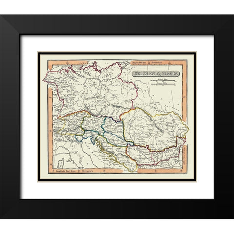 Europe Germania Dacia - Fenner 1830 Black Modern Wood Framed Art Print with Double Matting by Fenner