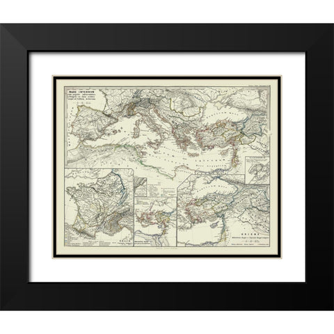 Europe Middle East Turkey - Spruner 1865 Black Modern Wood Framed Art Print with Double Matting by Spruner
