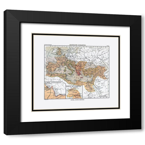 Europe Roman Empire - Perthes 1896 Black Modern Wood Framed Art Print with Double Matting by Perthes