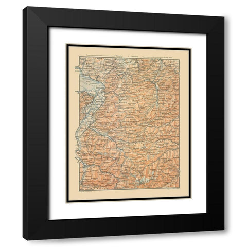 Europe Allgau Alps Germany Liechtenstein Black Modern Wood Framed Art Print with Double Matting by Baedeker