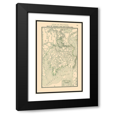 Europe France Switzerland - Alden 1886 Black Modern Wood Framed Art Print with Double Matting by Alden