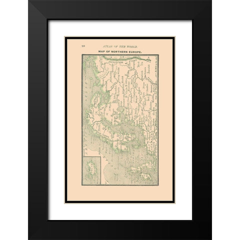 Northern Europe - Alden 1886 Black Modern Wood Framed Art Print with Double Matting by Alden