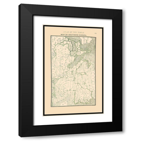 Southern Europe - Alden 1886 Black Modern Wood Framed Art Print with Double Matting by Alden