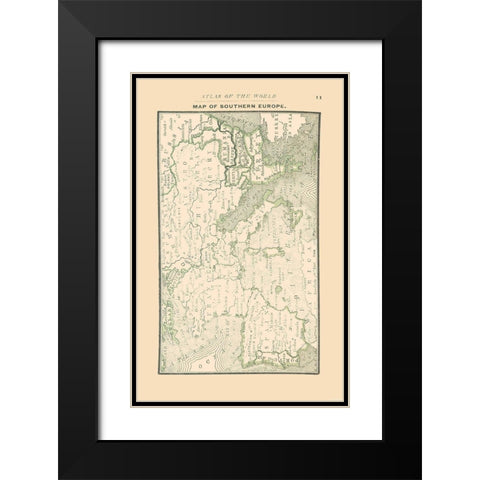 Southern Europe - Alden 1886 Black Modern Wood Framed Art Print with Double Matting by Alden