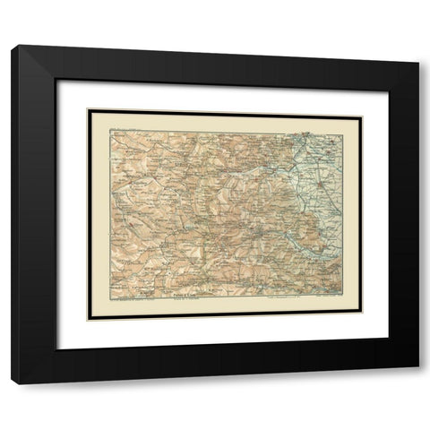 Europe Southeast France Northwest Italy Black Modern Wood Framed Art Print with Double Matting by Guida D''Italia