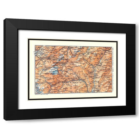 Europe Swiss Italian Val Divedro Switzerland Italy Black Modern Wood Framed Art Print with Double Matting by Baedeker