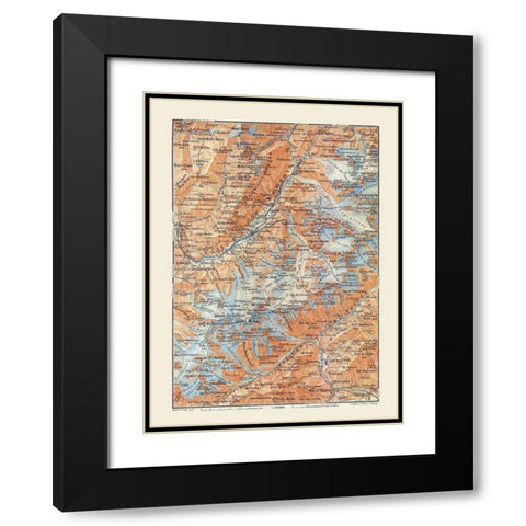 Europe Vallee de Chamonix France Italy Black Modern Wood Framed Art Print with Double Matting by Baedeker