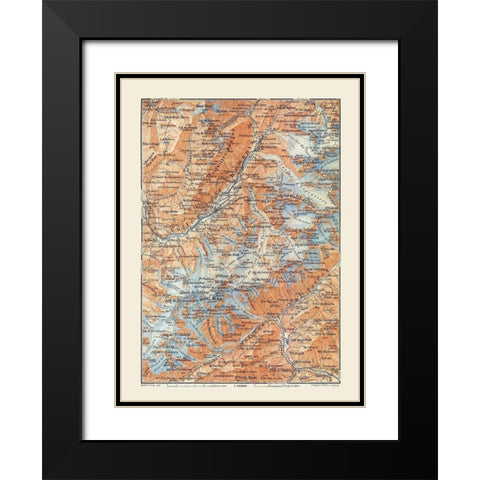 Europe Vallee de Chamonix France Italy Black Modern Wood Framed Art Print with Double Matting by Baedeker