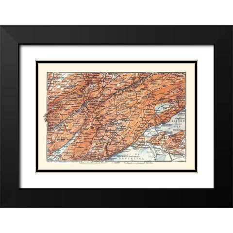 Europe Val de Ruz Region France Switzerland Black Modern Wood Framed Art Print with Double Matting by Baedeker