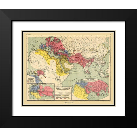 World of Europe - Kiepert 1903 Black Modern Wood Framed Art Print with Double Matting by Kiepert