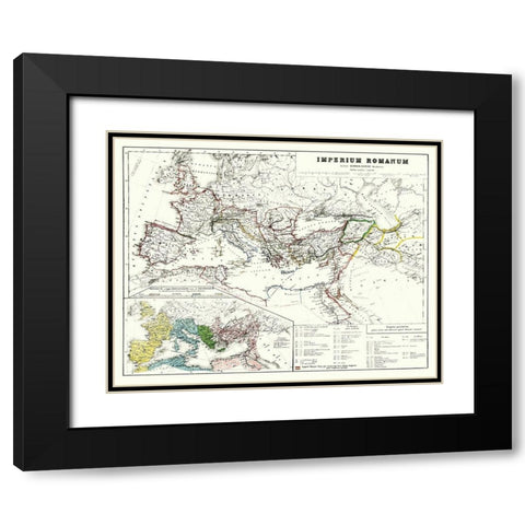 Roman Empire Europe - Kiepert 1903 Black Modern Wood Framed Art Print with Double Matting by Kiepert