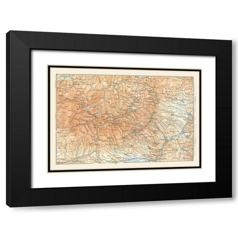 Europe Hohe Tatra Poland Slovakia - Baedeker 1896 Black Modern Wood Framed Art Print with Double Matting by Baedeker