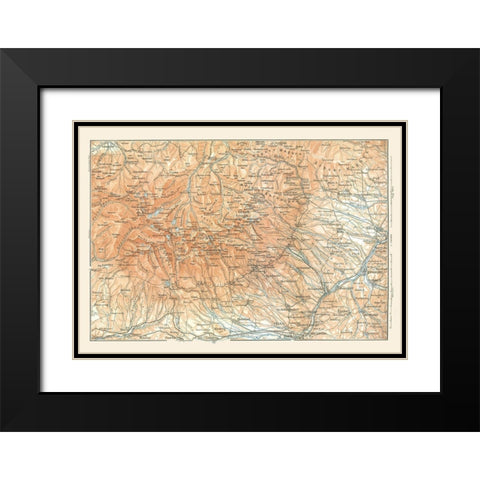 Europe Hohe Tatra Poland Slovakia - Baedeker 1896 Black Modern Wood Framed Art Print with Double Matting by Baedeker